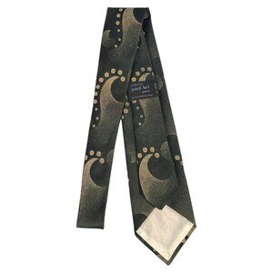 Paul Bri Paris Men's Green‎ designer Neck Tie Accessory Woven in Italy Vintage
